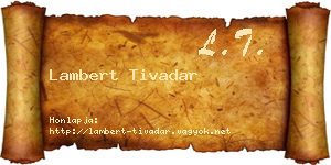 Lambert Tivadar névjegykártya