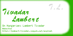 tivadar lambert business card